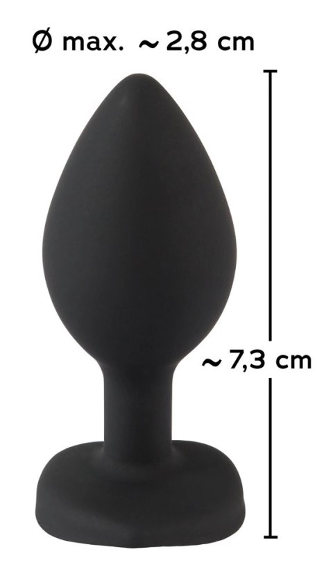 You2Toys Korek silikonowy serce z kryształem 7,3 cm czarny You2Toys Korek silikonowy serce z kryształem 7,3 cm czarny