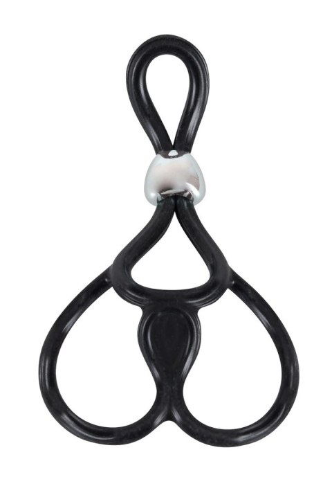 You2Toys Potrojny Pierścień Regulowany Czarny Silikon 13cm You2Toys Potrojny Pierścień Regulowany Czarny Silikon 13cm