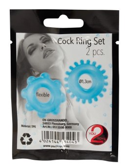 You2Toys Zestaw 2 elastycznych pierścieni intymnych TPE niebieskie