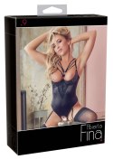 Abierta Fina Body Satynowe Paseczki 80B/M Czarny Ozdobne Detale