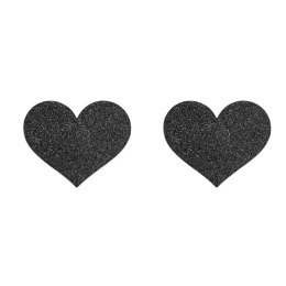 Bijoux Indiscrets Flash Heart Black - stylowe naklejki dekoracyjne czarne serca