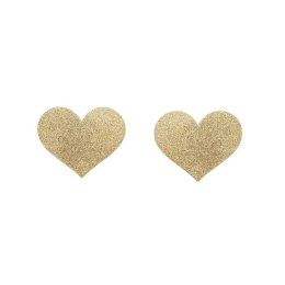 Bijoux Indiscrets Flash Heart Gold - Złote naklejki dekoracyjne serca