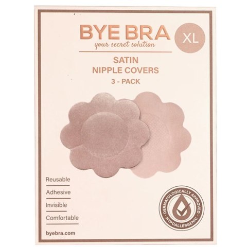 Bye Bra Osłonki Materiałowe XL Nude 3 pary - Przylepne, Dyskretne Bye Bra Osłonki Materiałowe XL Nude 3 pary - Przylepne, Dyskretne