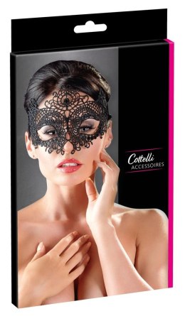 Cottelli Accessoires maska koronkowa na oczy wiązana czarna