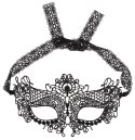 Cottelli Accessoires maska koronkowa na oczy wiązana czarna