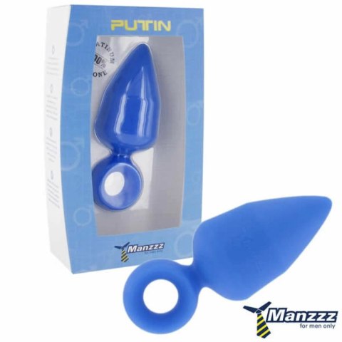 ManzzzToys Putin Blue - duży klin anatomiczny z silikonu, niebieski 12 cm ManzzzToys Putin Blue - duży klin anatomiczny z silikonu, niebieski 12 cm
