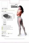 MissO P102 Rajstopy z wycięciem szare S/M - połyskujące, 40 DEN