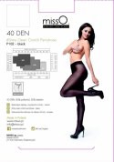 MissO P102 rajstopy czarne S/M z rozcięciem, lekko błyszczące 40 DEN