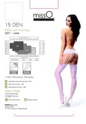 MissO S301 Pończochy do Pasa Białe S/M - klasyczna elegancja