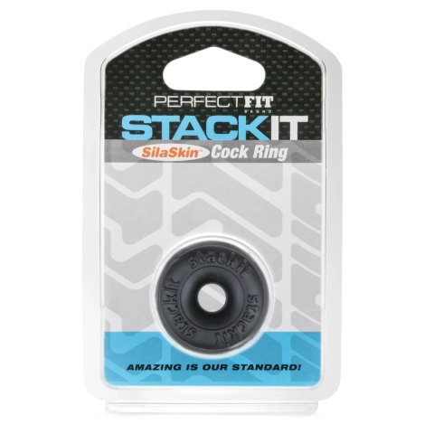 Perfect Fit Stackit Black - elastyczny pierścień silikonowy czarny Perfect Fit Stackit Black - elastyczny pierścień silikonowy czarny