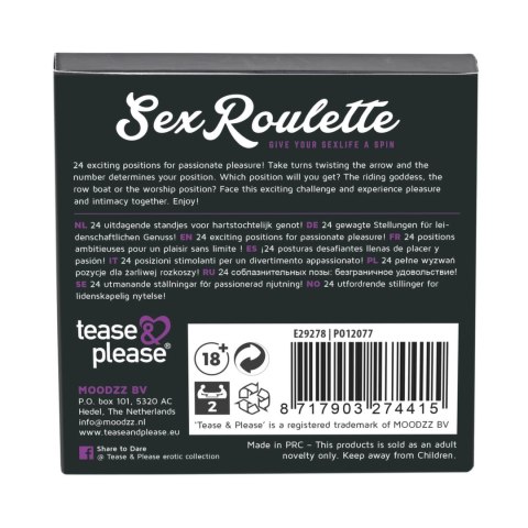 Tease & Please Sex Roulette Kamasutra - gra planszowa wielojęzyczna Tease & Please Sex Roulette Kamasutra - gra planszowa wielojęzyczna