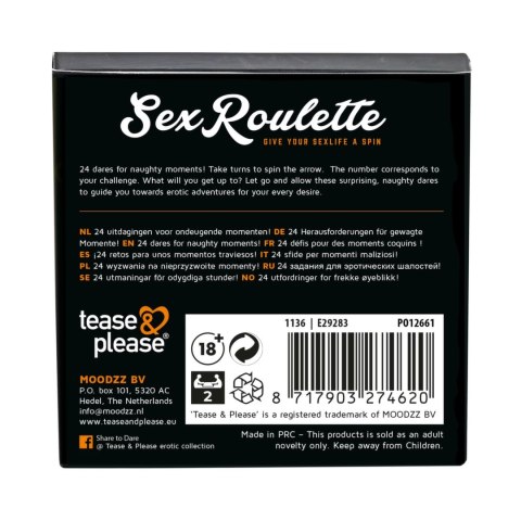 Tease & Please Sex Roulette Naughty Play gra planszowa 24 wyzwania Tease & Please Sex Roulette Naughty Play gra planszowa 24 wyzwania