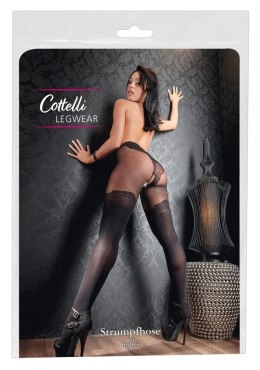 Cottelli LEGWEAR rajstopy czarne z eleganckim wzorem nad kolano 4