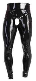 LateX Legginsy męskie czarne z anatomicznym otworem S