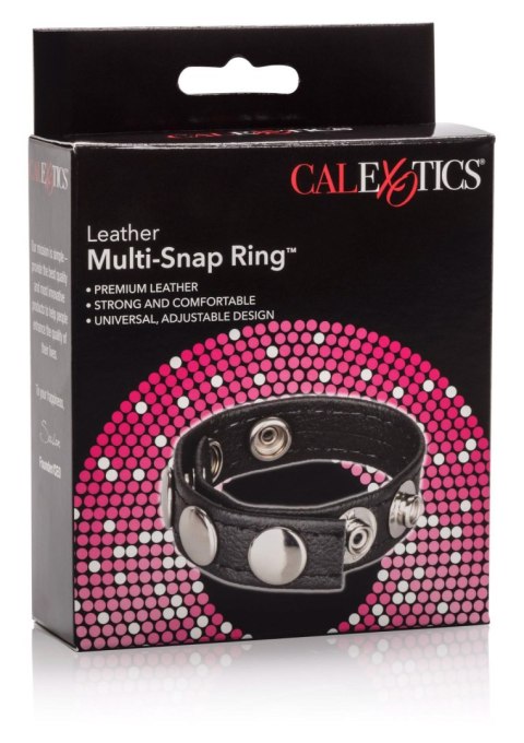 Leather Multi-Snap Ring Black Leather Multi-Snap Ring Black