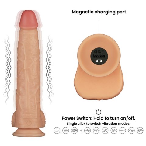 11'' Vibrating Power Basics Cock – realistyczne dildo wibracyjne z przyssawką 11'' Vibrating Power Basics Cock – realistyczne dildo wibracyjne z przyssawką