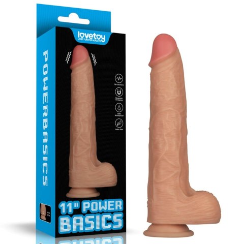 11'' Vibrating Power Basics Cock – realistyczne dildo wibracyjne z przyssawką 11'' Vibrating Power Basics Cock – realistyczne dildo wibracyjne z przyssawką