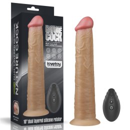 10'' Dual Layered Platinum Silicone Rotator – realistyczne dildo wibracyjne z obrotami