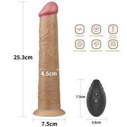 10'' Dual Layered Platinum Silicone Rotator – realistyczne dildo wibracyjne z obrotami