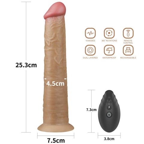 10'' Dual Layered Platinum Silicone Rotator – realistyczne dildo wibracyjne z obrotami 10'' Dual Layered Platinum Silicone Rotator – realistyczne dildo wibracyjne z obrotami