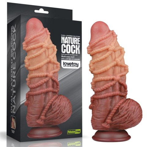 Love Toy™ King Size Dual-Layered Platinum Silicone Cock 9.5’’ – Realistyczne Dildo z Przyssawką i Liną