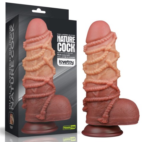 Love Toy™ King Size Dual-Layered Platinum Silicone Cock 9.5’’ z Linką