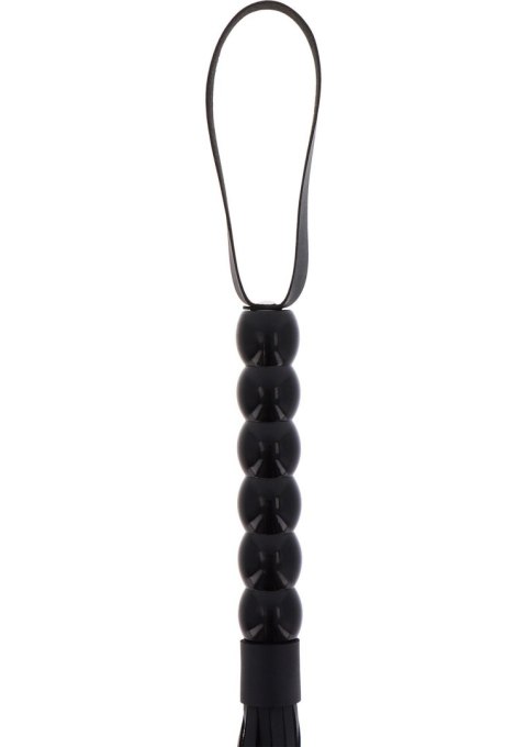 Long Beaded Flogger Whip Black Long Beaded Flogger Whip Black