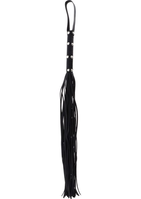 Long Studded Flogger Whip Black Long Studded Flogger Whip Black