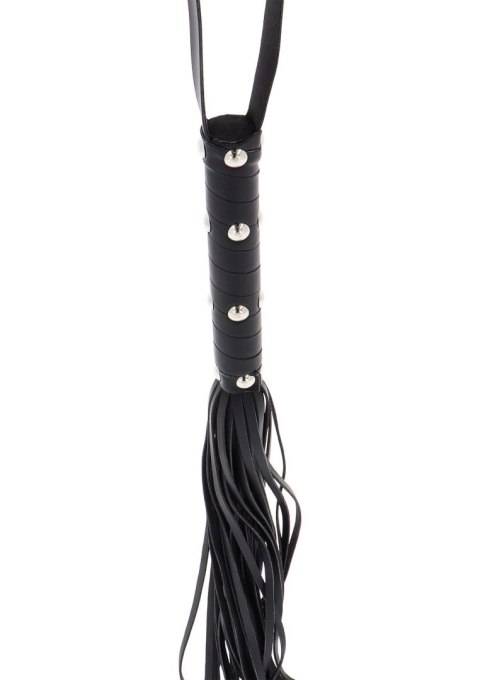 Long Studded Flogger Whip Black Long Studded Flogger Whip Black