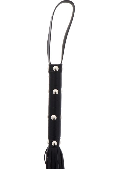 Long Studded Flogger Whip Black Long Studded Flogger Whip Black