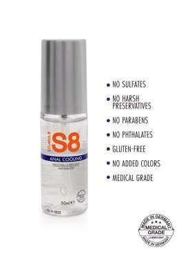 S8 Waterbase Cooling Anal Lube – 50 ml | Wodny Żel Analny z Efektem Chłodzenia
