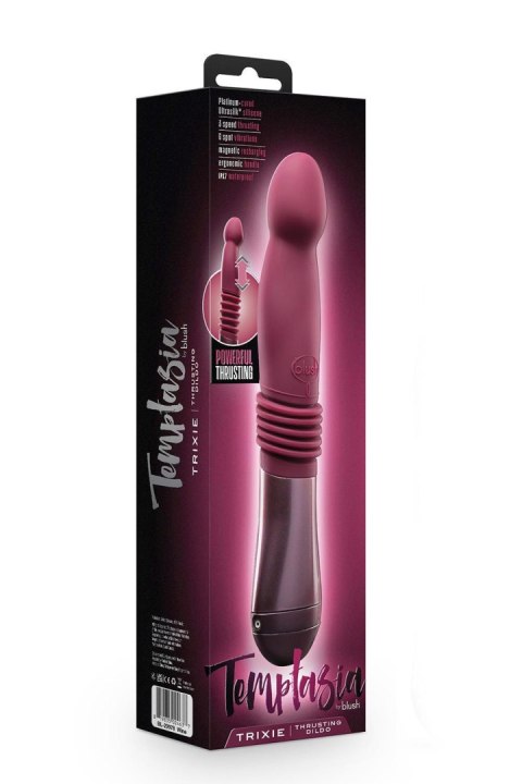 Temptasia™ Trixie Thrusting Dildo Wine – Wibrujące Dildo z Funkcją Pchnięć