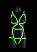 Full Body Harness - GitD - Neon Green/Black - S/M Full Body Harness - GitD - Neon Green/Black - S/M