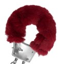Furry Metal Hand Cuffs - Red Furry Metal Hand Cuffs - Red
