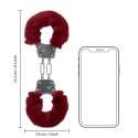 Furry Metal Hand Cuffs - Red Furry Metal Hand Cuffs - Red