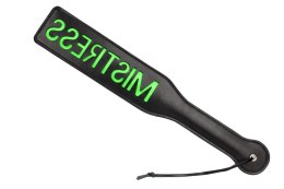 Paddle BDSM „Mistress” – Glow in the Dark (Black/Neon Green)