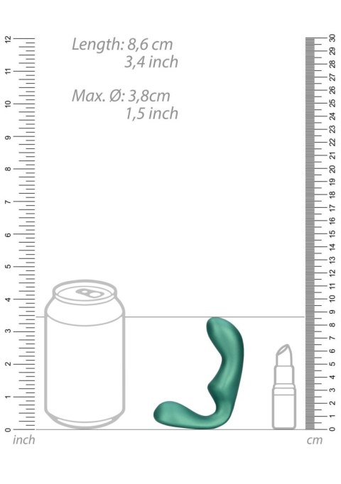 Pointed Vibrating Prostate Massager with Remote Control - Metallic Green Pointed Vibrating Prostate Massager with Remote Control - Metallic Green