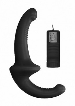 Vibrating Silicone Strapless Strap-On – Black