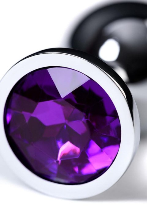 Silver anal plug TOYFA Metal,with a amethyst colored gem Silver anal plug TOYFA Metal,with a amethyst colored gem