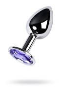 Silver anal plug with gem, blue Silver anal plug with gem, blue