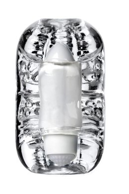 Lingam Khani, Vibrating Masturbator, TPE, Transparent, 9 cm