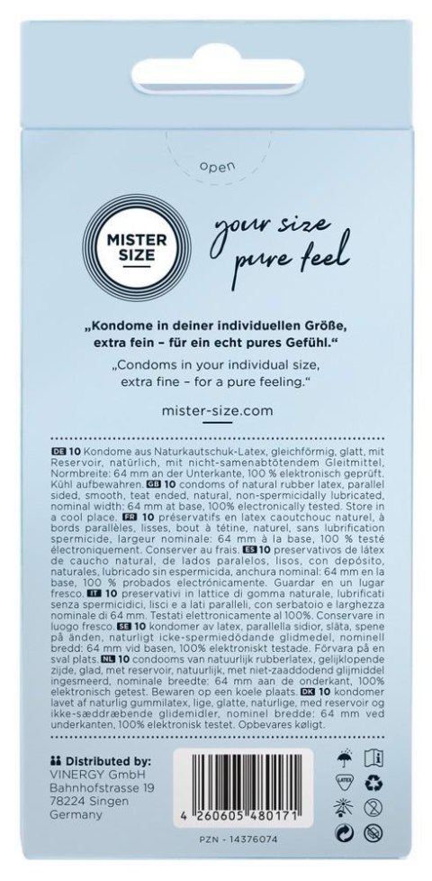 Mister Size 64 mm – prezerwatywy (10 sztuk) Mister Size 64 mm – prezerwatywy (10 sztuk)