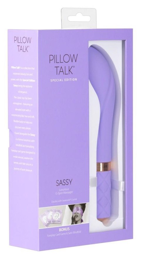 Pillow Talk™ Sassy Special Edition – Wibrator Punktu G + Gra Karciana + Satynowa Chusta