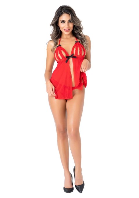 Peek-a-boo Ruffle Babydoll Red Peek-a-boo Ruffle Babydoll Red