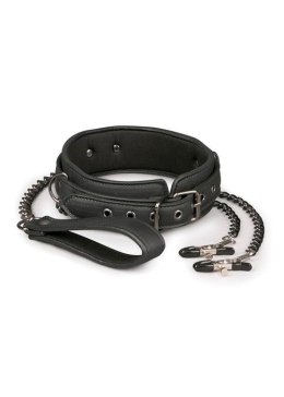 Leather Collar With Nipple Chains – Kołnierz z Łańcuszkami do Sutków