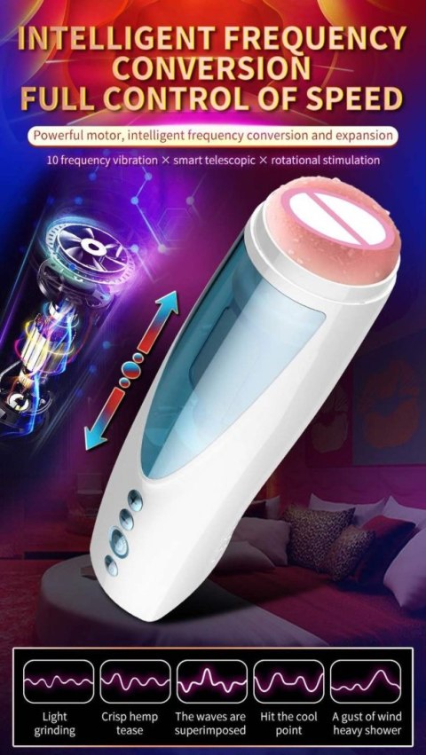 Masturbator – Wibracje, Rotacja i Efekty Świetlne | 10+10 Funkcji + Talk Mode Masturbator – Wibracje, Rotacja i Efekty Świetlne | 10+10 Funkcji + Talk Mode