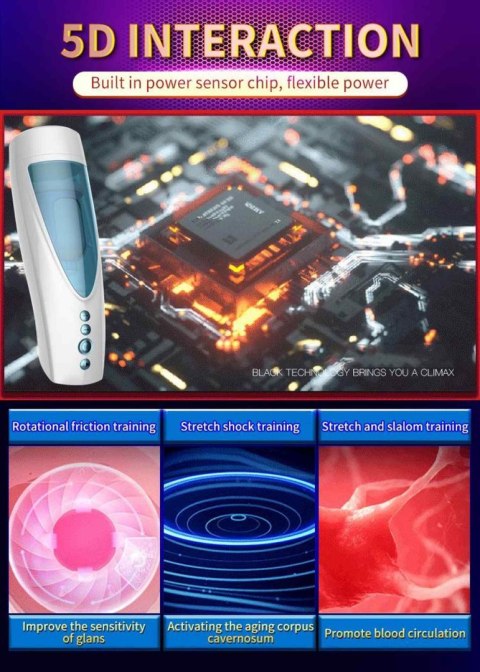 Masturbator – Wibracje, Rotacja i Efekty Świetlne | 10+10 Funkcji + Talk Mode Masturbator – Wibracje, Rotacja i Efekty Świetlne | 10+10 Funkcji + Talk Mode