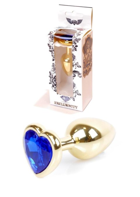 Plug-Jewellery Gold Heart PLUG- Dark Blue Plug-Jewellery Gold Heart PLUG- Dark Blue
