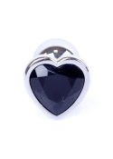 Plug-Jewellery Silver Heart PLUG- Black Plug-Jewellery Silver Heart PLUG- Black