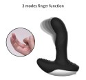 Wibrator Silicone Massager USB 7 Function + Pulsator / Heating BLACK